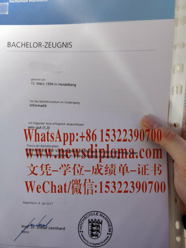 曼海姆应用科学大学毕业证原版定制